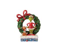 The Grinch by Jim Shore Grinch & Max Light-Up Wreath Figurine