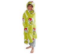 The Grinch Childrens/kids Hoodie Blanket Green/red/white (One Size)