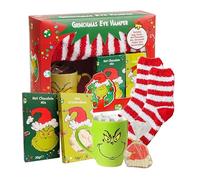 The Grinch Christmas Eve Hamper Box - Merry Grinchmas Ceramic Grinch Mug, Cookie, Socks & Hot Chocolate Gift Set for Kids with Topline Card. Great Grinch Gifts for Stocking Fillers, Christmas Gifts