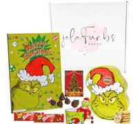 The Grinch Christmas Gifts Hamper & Card - 24x Xmas Countdown Advent Calendar 2025 Chocolates Gift Box, Biscuit Tin & Shortbread, Hot Chocolate & Gingerbread Mug Huggers Gifts For Women, Men, Kids