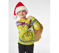 The Grinch Christmas Jumper (Kids Green) in Green | Size: 11-12 Years The Grinch Green 11-12 Years
