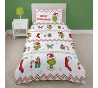 The Grinch Christmas Jumper Kids White & Red Bedding Set - Double