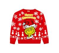 The Grinch Christmas Sweater | Boys Christmas Jumper | Knitted Xmas Jumper | Red 5-6 Years