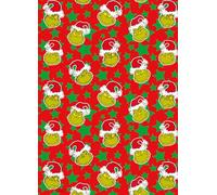 The Grinch Christmas Wrapping Paper Roll, 4 Metres, Red and Green Holiday Design
