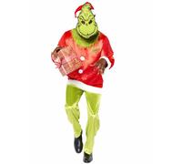 Amscan 9918318 - Men's Official the Grinch Classic Adults Christmas Fancy Dress Costume Size: Medium