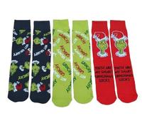 The Grinch Festive Holiday Novelty Socks for Men's Christmas Socks 3 Pack - Grinchmas X-MAS, UK Size 9-12