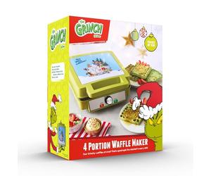 The Grinch from Daewoo Electricals UK 4-Portion Waffle Maker, Non-Stick Plates, Adjustable Temperature Control, Green, 31.5 x 24.6 x 11.7 cm, 1.5 kg
