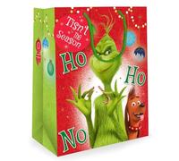 The Grinch Gift Bag Christmas - Medium Size Official Dr. Seuss Gift Bag with Tag - Festive Holiday Bag for Kids & Families