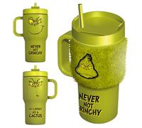The Grinch Grinch Face 20oz Fuzzy Tumbler, Official Christmas Fan Gift
