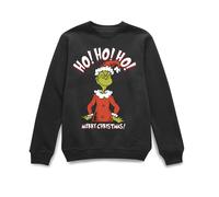 The Grinch Ho Ho Ho Smile Christmas Jumper - Black - XL