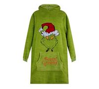 The Grinch Hodie - Oversized Blanket Hoodie for Adults Warm Comfy Fleece Fluffy Unisex Hoodie Gift for Guys & Girls One Size Sweater With Pocket (Adult (13+ Yrs))