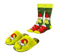 The Grinch House Slippers for Women and Men, Slippers and Socks Gift for Adults, Sizes EU 38 to 45, multi-coloured, 4/5 UK