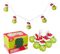 The Grinch Indoor Battery Operated LED Lights, Funny Fairy Lights Decorative Lights for Room, Party, Christmas 1.7m (Green 3D)