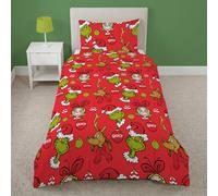 The Grinch Kids Welcome Christmas Fleece Red Bedding Set - Single