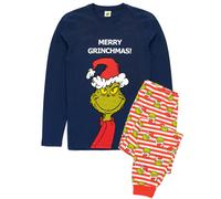 The Grinch Mens Blue Merry Grinchmas Long Sleeve Long Leg Pyjama Set - Small