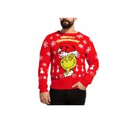 The Grinch Men's Christmas Jumper in Red | Size: Large The Grinch Red L