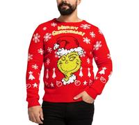 The Grinch Mens Christmas Jumper | Xmas Jumpers for Men Christmas Sweater | Red XXL