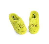 The Grinch Mens Green Embroided Face Mule Slippers - 3-4 UK