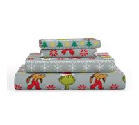 The Grinch of Dr. Seuss Holiday and Christmas Bedding Super Soft 100% Cotton Flannel Sheet Set Set,Twin,(Official Dr. Seuss Product) by Franco