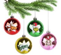 The Grinch Set of Christmas baubles, Christmas tree decorations, plastic, 4 piec