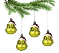 The Grinch Set of Christmas baubles, Christmas tree decorations, plastic 4 piece