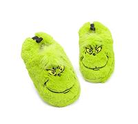 The Grinch Slippers for Kids | Soft Fur Green House Shoes for Boys & Girls 6-7 UK Kids