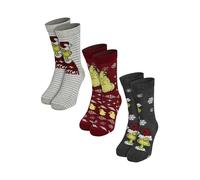 The Grinch Socks for Men and Women - Unisex Trainers Women and Men Stockings Red/Grey (Pack of 3)