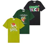 The Grinch T Shirts Men Teens 3 Pack Crew Neck T-Shirt Multipack Funny Christmas Festive Stocking Fillers Xmas Gifts for Him (M, Multi 3 Pack)
