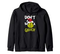 The Grinch Xmas Pose Grumpy Santa Classic Merry Christmas Zip Hoodie