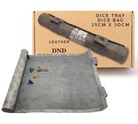 The Grinning Gargoyle Portable Folding Game Gargoyle and - Dice Storage Rolling Tray DND Mat for Any Dice or Company Perfect Pathfinder Dungeons Dragons (Grey)