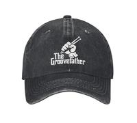 The Groovefather Drums Drumming Men Women Baseball Cap Musician Power Fist Distressed Washed Hats Outdoor Summer Gift Snapback Cotton，for All Seasons