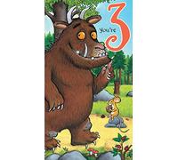 The Gruffalo Age 3 Birthday Card, Happy 3rd Birthday Gruffalo Card, The Gruffalo Birthday Card Age 3,Multi,210 x 290 mm