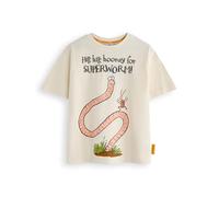 The Gruffalo & Friends Superworm Boys T-Shirt | Hip Hip Hooray Kids Storybook Graphic Tee in Tan | Julia Donaldson Axel Scheffler Superhero Book Apparel Top | Childrens Story Merchandise Gift