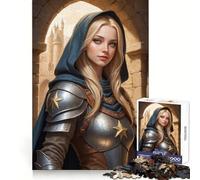 The GuardianFemale Knight in Armor Jigsaw Puzzle 1000 Piece for Adults Strong Logic Toy Anxiety Relief Clear Edge Festival Gift (38x52cm)