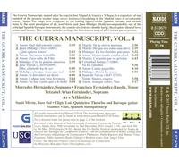 THE GUERRA MANUSCRIPT, VOL. 4: 17TH CENTURY SECULAR SPANISH VOCAL MUSIC NEW CD