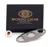 The Guillotine Stainless Steel Cigar Cutter - Double Blade for Precise Cut - Gunmetal Finish - Sharpest Blades Including Fine Packaging