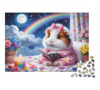 The Guinea Pig Reading A Book Jigsaw Puzzles for Adults Animal Puzzle Game 1000 Jigsaws Brain Challenge Home Decoration Gifts 38x26cm/1000pcs