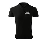 The Gulf of America Trump Lovers Black Embroidered Design Original Logo Polo Pique Shirt Premium Class Men Size L