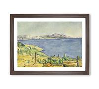 The Gulf Of Marseilles By Paul Cezanne Classic Painting Framed Print | A3 Walnut Framed Wall Art | Ready to Hang | Classic Historical Picture | Living Room Bedroom Lounge Office