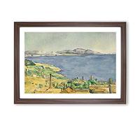 The Gulf of Marseilles by Paul Cezanne Framed Print | A2 Walnut Framed Wall Art | Ready to Hang | Modern Historical Picture | Living Room Bedroom Lounge Office