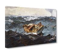 The Gulf Stream By Winslow Homer Canvas Print | Gallery Wrapped 30mm Frame Wall Art | 20x14 inches | Ready to Hang | Classic Picture | Living Room Bedroom Lounge Office