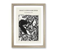 The Gull Hunter By Ernst Ludwig Kirchner Exhibition Museum Painting Framed Print | A4 Oak Framed Wall Art | Ready to Hang | Modern Animal Picture | Living Room Bedroom Lounge Office