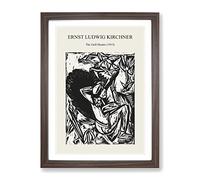 The Gull Hunter By Ernst Ludwig Kirchner Exhibition Museum Painting Framed Wall Art Print, Ready to Hang Picture for Living Room Bedroom Home Office Décor, Walnut A3 (34 x 46 cm)