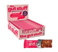 The Gut Stuff High Fibre Fruit & Nut Bars ? Gut Friendly Snack, Gluten Free, Vegan, Low Calorie, All Natural - Raspberry & Coconut, 12 x 35g Box