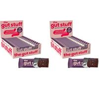 The Gut Stuff High Fibre Fruit & Nut Bars - Gut Friendly Snack, Gluten Free, Vegan, Low Calorie, All Natural - Cocoa & Hazelnut, 12 x 35g Box (Pack of 2)