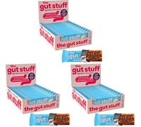 The Gut Stuff High Fibre Fruit & Nut Bars - Gut Friendly Snack, Gluten Free, Vegan, Low Calorie - Sea Salt & Caramel, 12 x 35g Box (Pack of 3)