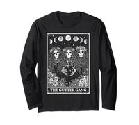 The Gutter Gang Bowling Bowler Team Skeleton Tarot Card Long Sleeve T-Shirt