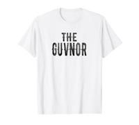 The Guvnor Dad Fathers Day Boss Bold Graphic Value Graphic T-Shirt, Men, White, L