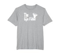 The Gym Father - Funny Gym Dad T-Shirt, Men's Big and Tall, Heather Grey, 6X Tall