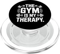 The Gym Is My Therapy Fitness Motivation Workout PopSockets PopGrip for MagSafe